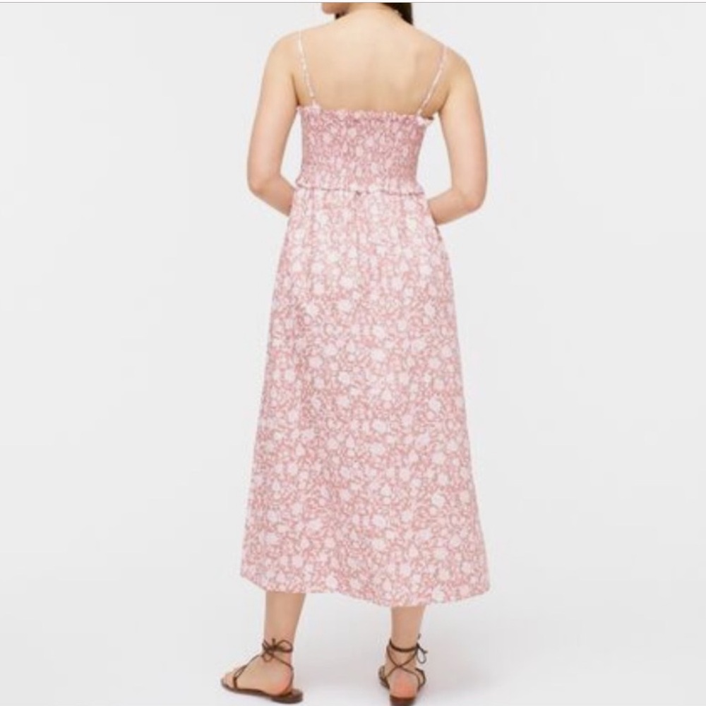 J Crew Smocked Cotton Poplin Dress Rose Vines Size S - Picture 4 of 11